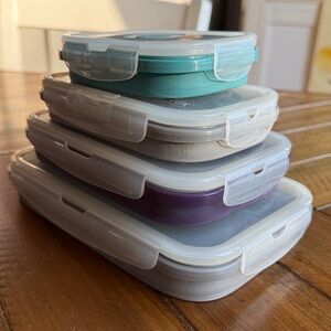 NORWEX Silicone Food Storage Containers Set (Set Of 4)